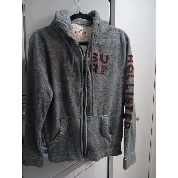 Other - Hollister Co California Men's Light Grey Hoodie Full Zip Size S